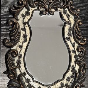 Elegant Bronze and Cream Ornate Wall Mirror - Decoline